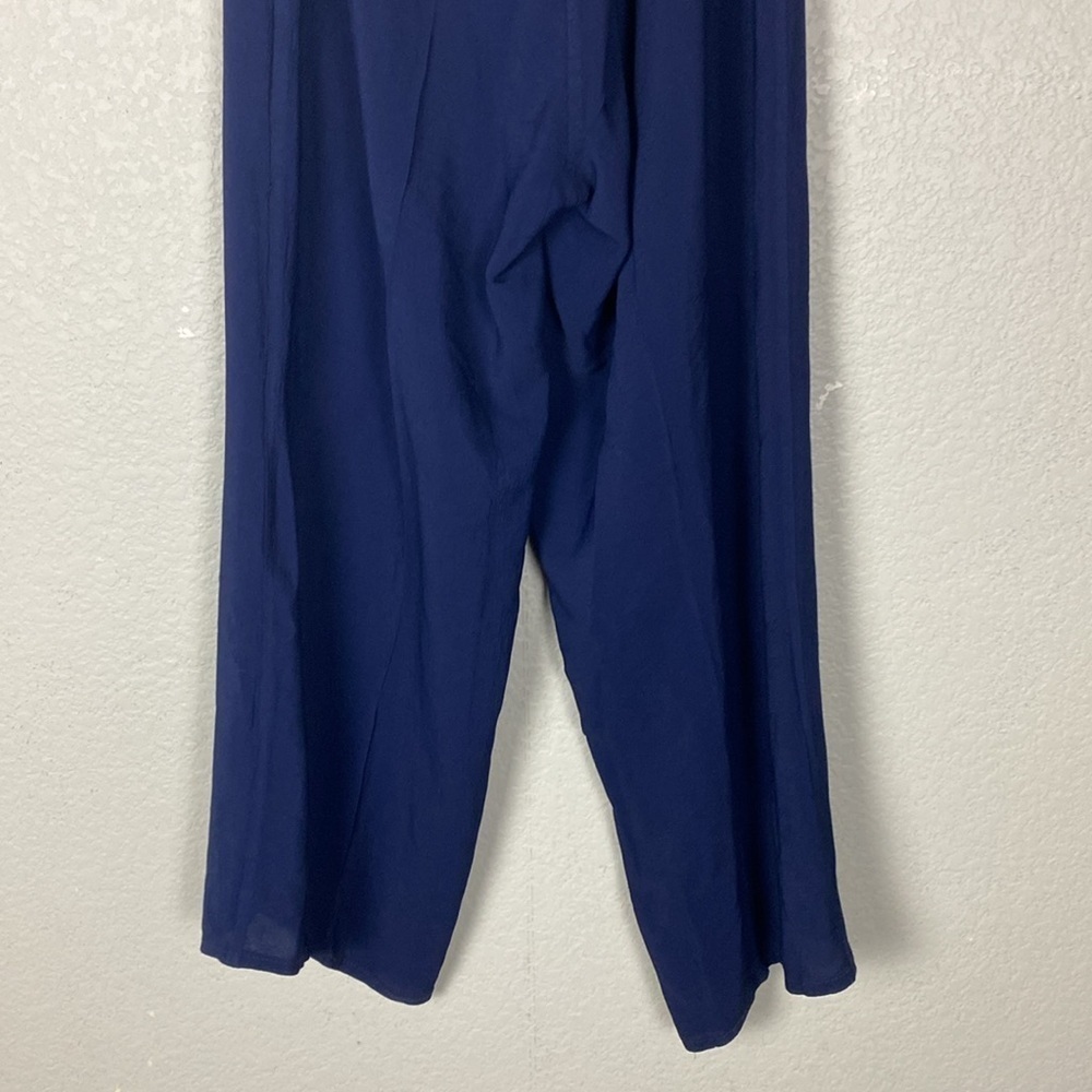 Vintage Laura, Ashley, navy blue lightweight, wide leg pants - Picture 6 of 7